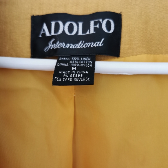 Vintage mustard yellow cropped linen blazer - Picture 2 of 3